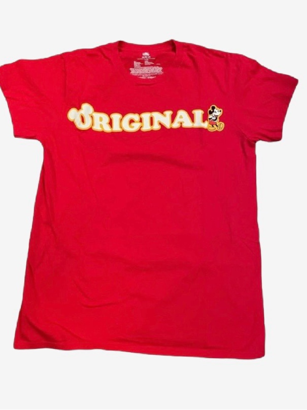 Disney Red 'Original' Graphic Tee with Mickey Accent